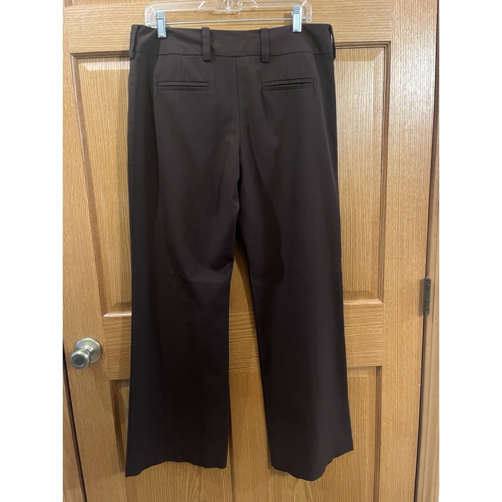 Cambridge Women's Brown Pants Juniors Flat Front Button Zip Straight Leg - Picture 3 of 6